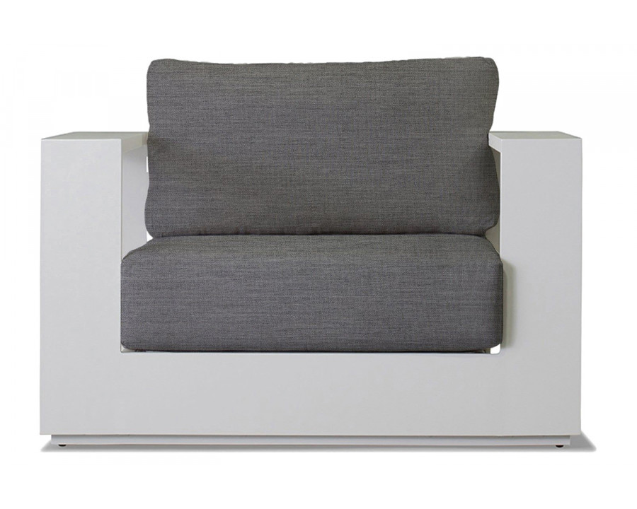 Harbour Hayman Lounge Chair - Aluminum White, Lisos Piedra