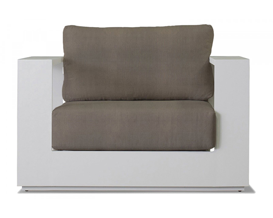 Harbour Hayman Lounge Chair - Aluminum White, Riviera Stone