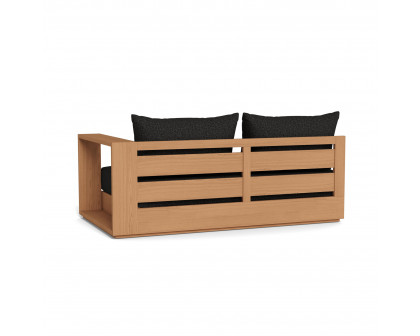 Harbour Hayman Teak 2 Seat 1 Arm Right - Teak Natural, Copacabana Midnight, Batyline White