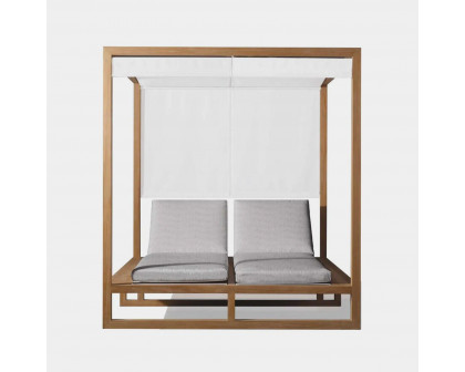 Harbour Hayman Teak Batyline Cabana - Teak Natural, Lisos Grafito, Batyline White