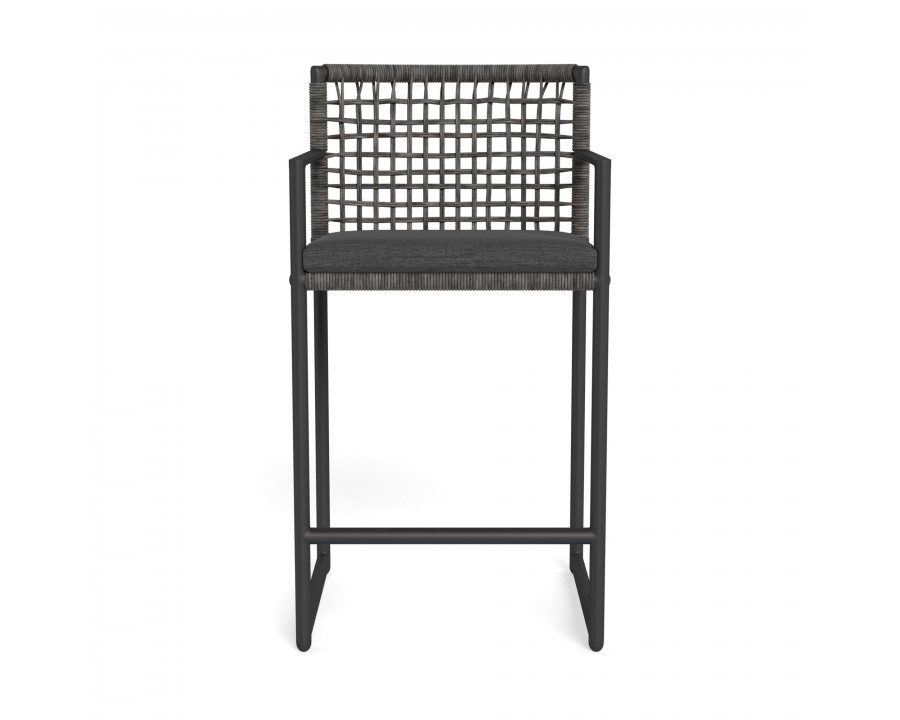 Harbour Loop Counter Stool - Aluminum Asteroid, Lisos Grafito, Wicker Gray