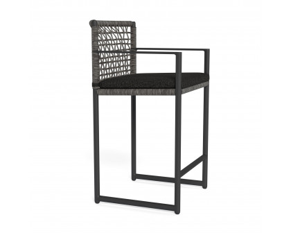 Harbour Loop Counter Stool - Aluminum Asteroid, Copacabana Midnight, Wicker Gray