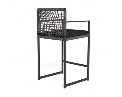 Harbour Loop Counter Stool - Aluminum Asteroid, Copacabana Midnight, Wicker Gray