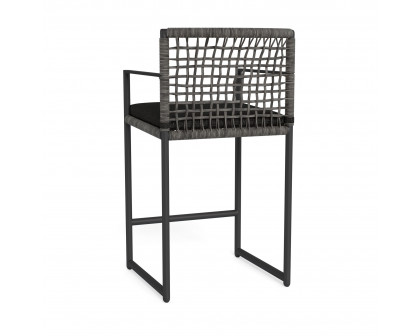 Harbour Loop Counter Stool - Aluminum Asteroid, Copacabana Midnight, Wicker Gray