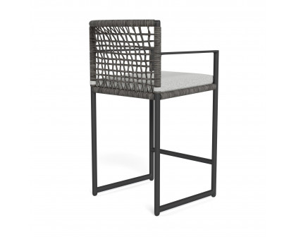 Harbour Loop Counter Stool - Aluminum Asteroid, Copacabana Sand, Wicker Gray