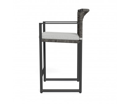 Harbour Loop Counter Stool - Aluminum Asteroid, Copacabana Sand, Wicker Gray