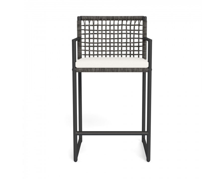 Harbour Loop Counter Stool - Aluminum Asteroid, Panama Blanco, Wicker Gray