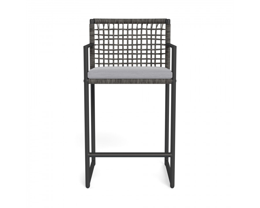 Harbour Loop Counter Stool - Aluminum Asteroid, Panama Cloud, Wicker Gray