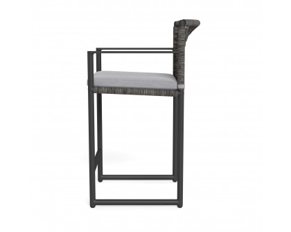 Harbour Loop Counter Stool - Aluminum Asteroid, Panama Cloud, Wicker Gray