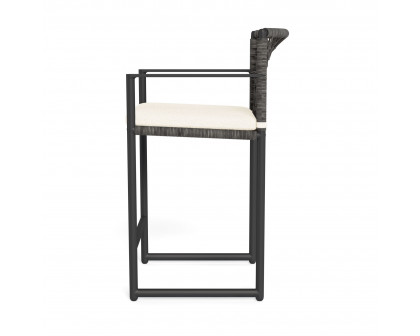 Harbour Loop Counter Stool - Aluminum Asteroid, Riviera Ivory, Wicker Gray