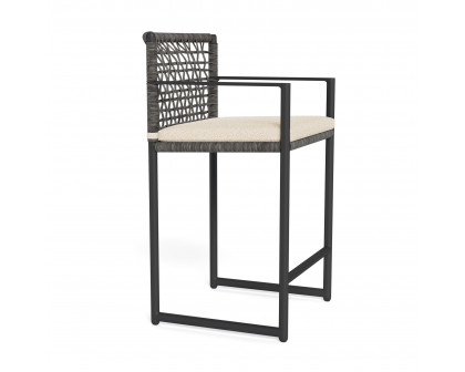 Harbour Loop Counter Stool - Aluminum Asteroid, Riviera Sand, Wicker Gray