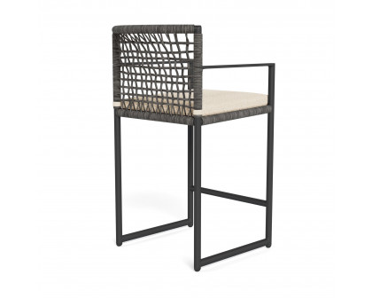 Harbour Loop Counter Stool - Aluminum Asteroid, Riviera Sand, Wicker Gray