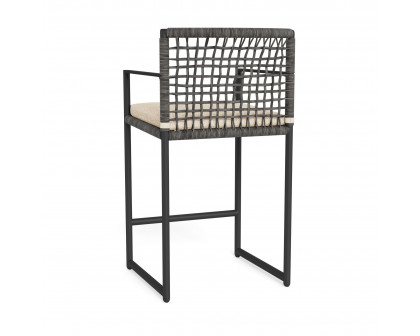 Harbour Loop Counter Stool - Aluminum Asteroid, Riviera Sand, Wicker Gray