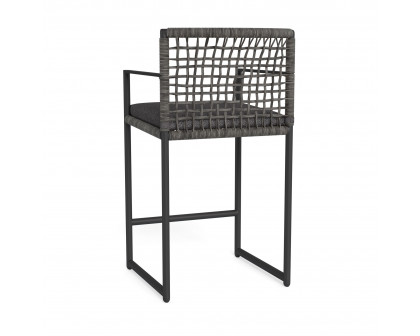 Harbour Loop Counter Stool - Aluminum Asteroid, Riviera Slate, Wicker Gray