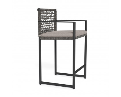 Harbour Loop Counter Stool - Aluminum Asteroid, Riviera Stone, Wicker Gray