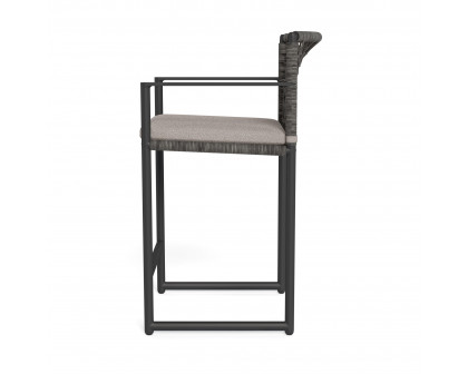 Harbour Loop Counter Stool - Aluminum Asteroid, Riviera Stone, Wicker Gray