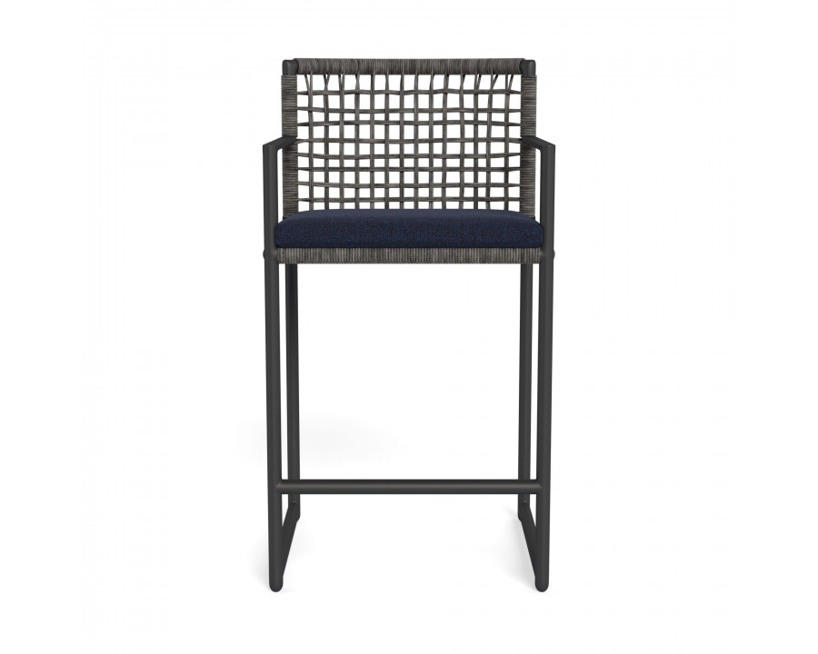 Harbour Loop Counter Stool - Aluminum Asteroid, Siesta Indigo, Wicker Gray