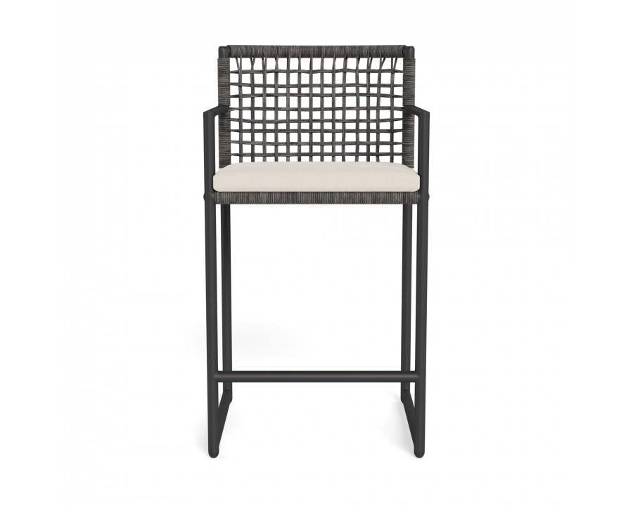 Harbour Loop Counter Stool - Aluminum Asteroid, Siesta Ivory, Wicker Gray