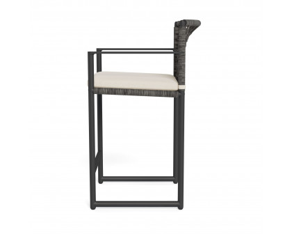 Harbour Loop Counter Stool - Aluminum Asteroid, Siesta Ivory, Wicker Gray