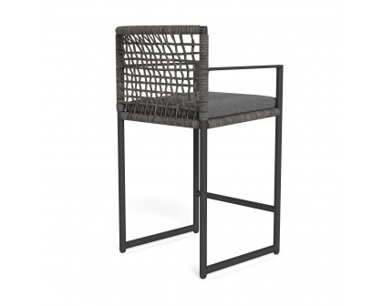 Harbour Loop Counter Stool - Aluminum Asteroid, Siesta Slate, Wicker Gray