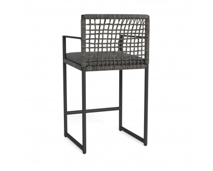 Harbour Loop Counter Stool - Aluminum Asteroid, Siesta Slate, Wicker Gray