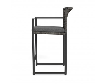 Harbour Loop Counter Stool - Aluminum Asteroid, Siesta Slate, Wicker Gray