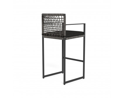 Harbour Loop Bar Stool - Aluminum Asteroid, Copacabana Midnight, Wicker Gray