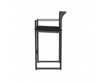 Harbour Loop Bar Stool - Aluminum Asteroid, Copacabana Midnight, Wicker Gray