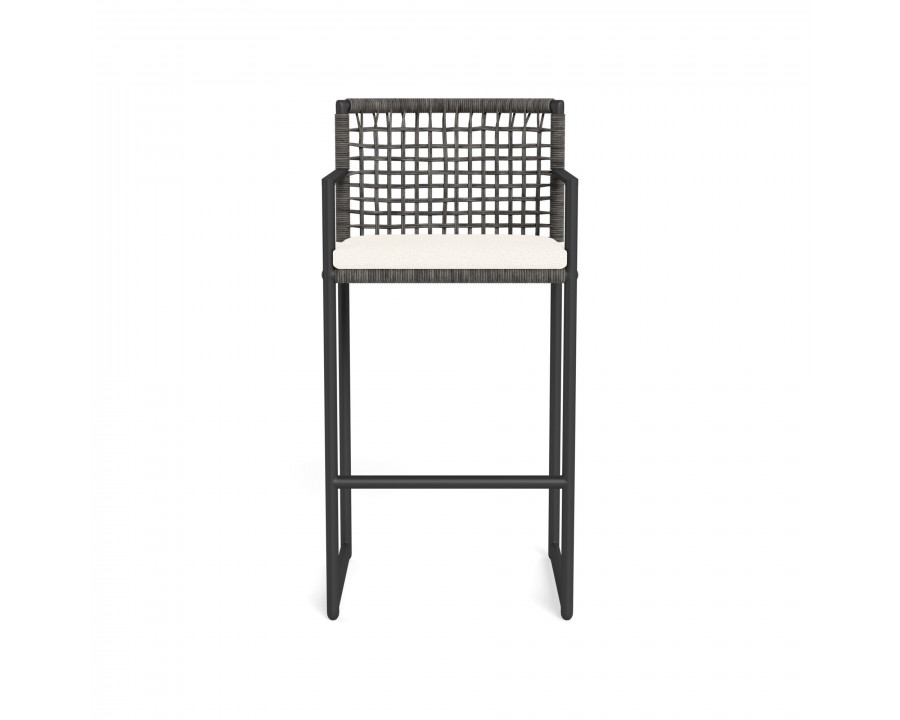 Harbour Loop Bar Stool - Aluminum Asteroid, Riviera Ivory, Wicker Gray