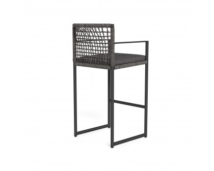 Harbour Loop Bar Stool - Aluminum Asteroid, Riviera Slate, Wicker Gray