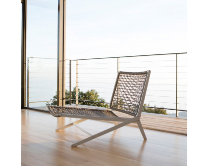 Harbour Loop Easy Chair - Aluminum Asteroid, Siesta Indigo, Wicker Gray