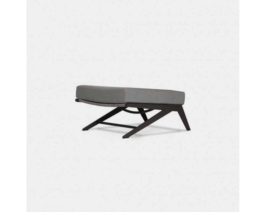 Harbour Loop Ottoman - Aluminum Asteroid, Lisos Grafito, Wicker Gray