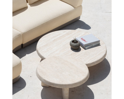 Harbour Lucca Round Coffee Table 47" - Travertine Natural