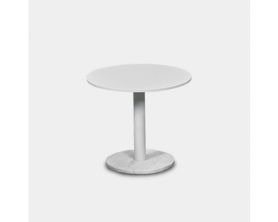 Harbour Madison Round Side Table - Aluminum Asteroid, Granite Black