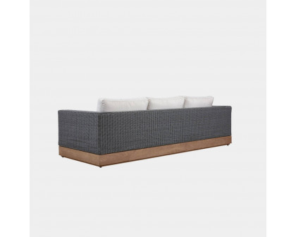 Harbour Malabar 3 Seat Sofa - Teak Natural, Lisos Grafito, Wicker Gray