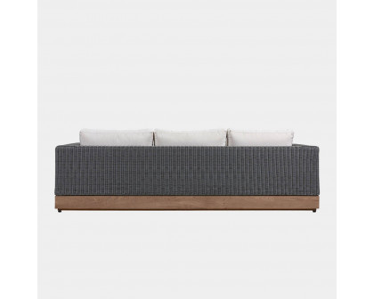 Harbour Malabar 3 Seat Sofa - Teak Natural, Lisos Grafito, Wicker Gray