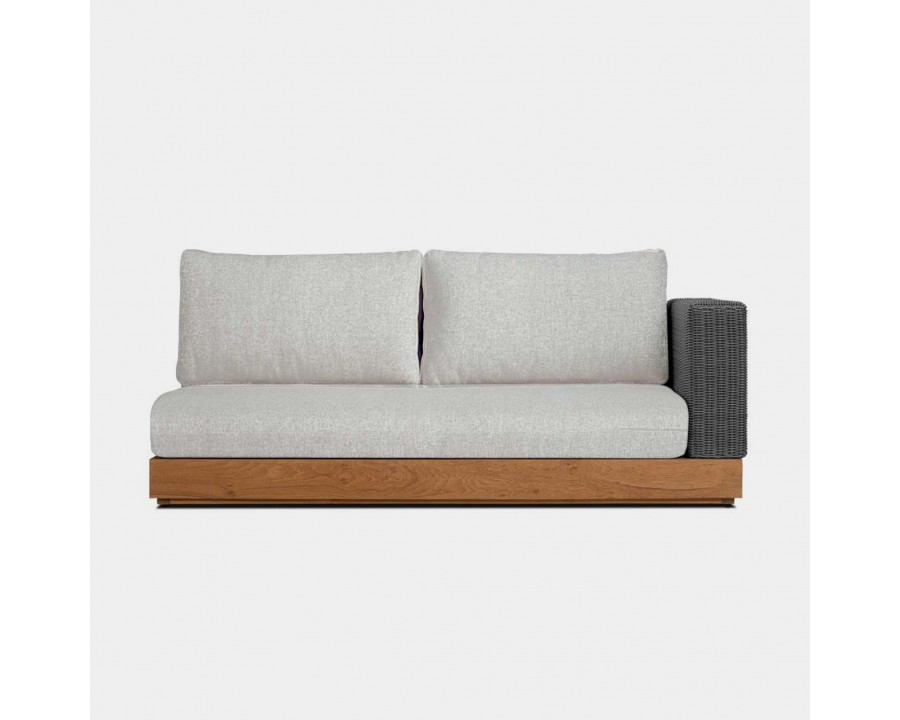 Harbour Malabar 2 Seat 1 Arm Right - Teak Natural, Panama Cloud, Wicker Gray