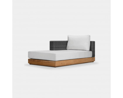 Harbour Malabar Chaise Left - Teak Natural, Lisos Grafito, Wicker Gray