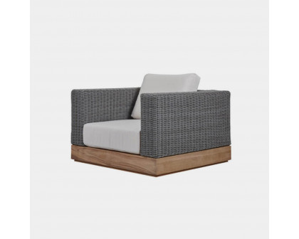 Harbour Malabar Lounge Chair - Teak Natural, Lisos Grafito, Wicker Gray