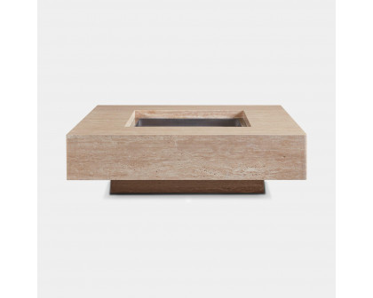 Harbour Mason Square Fire Table - Travertine Natural