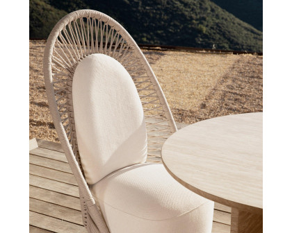 Harbour Maui High-Back Dining Chair - Rope Shell, Panama Blanco, Aluminum Taupe