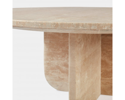 Harbour Maui Round Coffee Table - Travertine Natural