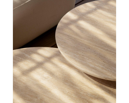 Harbour Maui Round Coffee Table - Travertine Natural