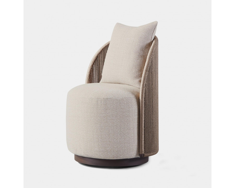 Harbour Milan Swivel Dining Chair - Aluminum Bronze, Lisos Grafito, Twisted Rope Dune