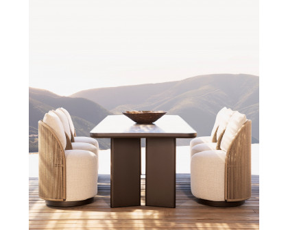 Harbour Milan Swivel Dining Chair - Aluminum Bronze, Lisos Grafito, Twisted Rope Dune