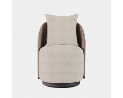 Harbour Milan Swivel Dining Chair - Aluminum Bronze, Copacabana Sand, Twisted Rope Dune