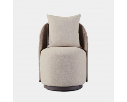 Harbour Milan Swivel Dining Chair - Aluminum Bronze, Copacabana Sand, Twisted Rope Dune