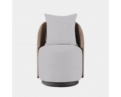 Harbour Milan Swivel Dining Chair - Aluminum Bronze, Panama Marble, Twisted Rope Dune