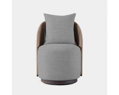 Harbour Milan Swivel Dining Chair - Aluminum Bronze, Riviera Stone, Twisted Rope Dune