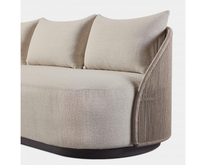 Harbour Milan 3 Seat Sofa - Aluminum Bronze, Lisos Grafito, Twisted Rope Dune